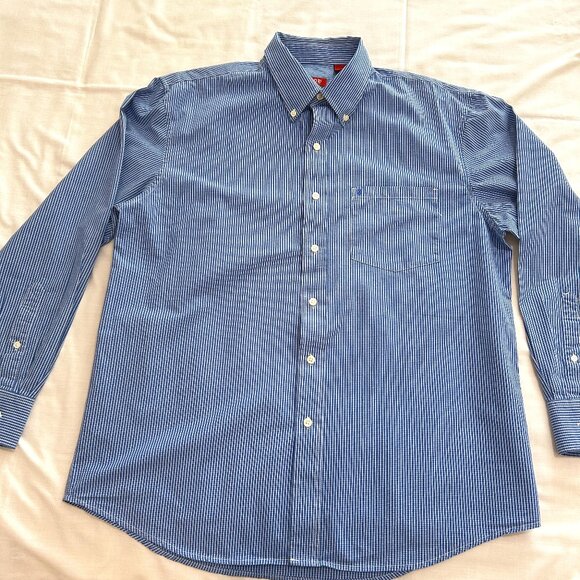 Izod Other - Izod Mens Shirt L Blue and White Button Up Long Sleeves